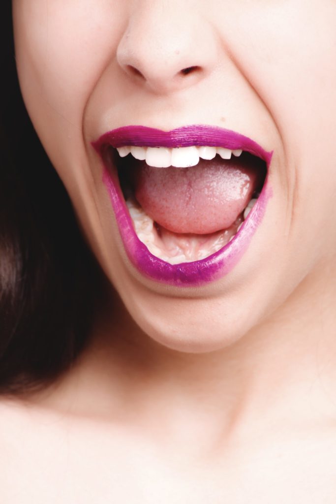 a person with their mouth open