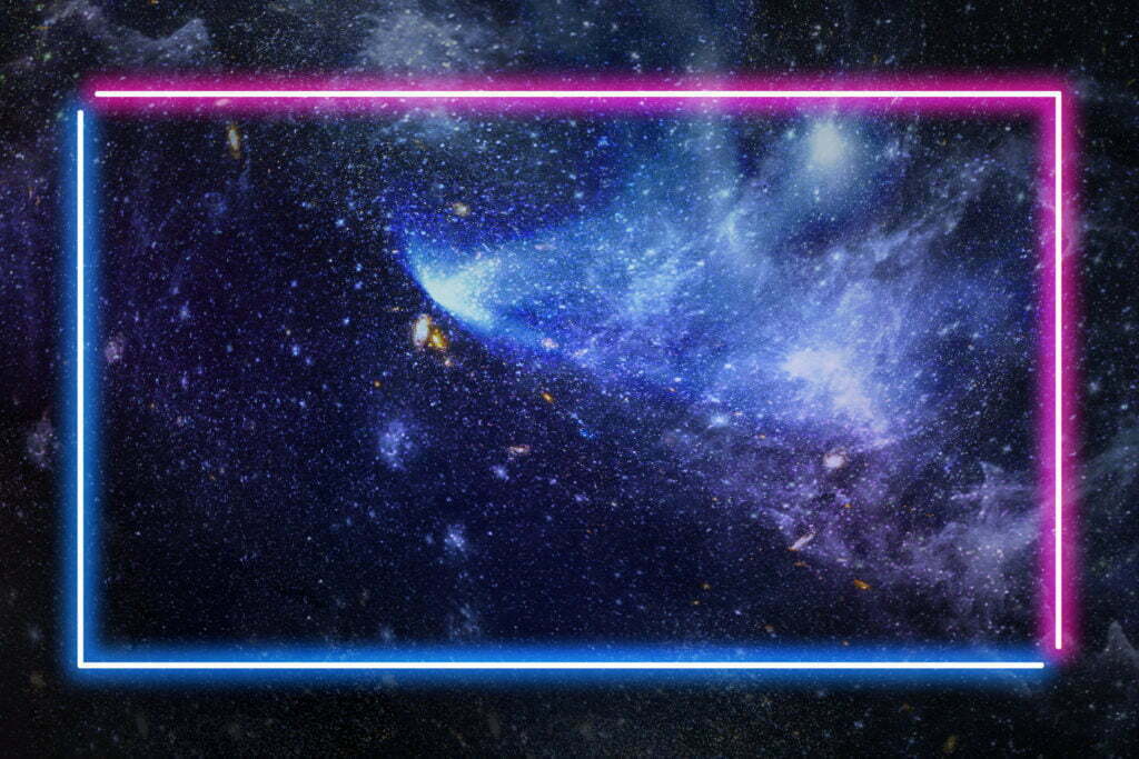 a screen with a blue background