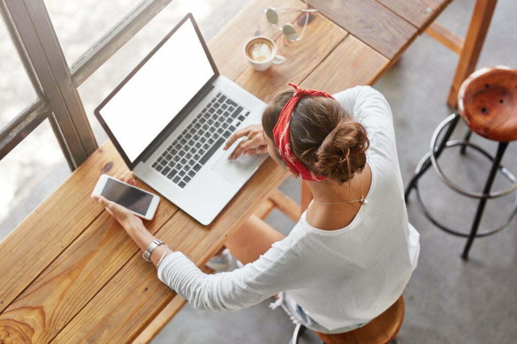 a person using a laptop