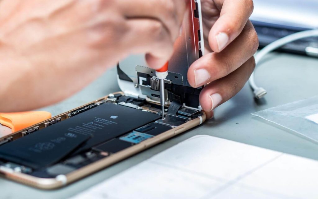 close-up of a person using a computer