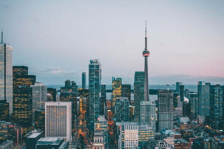 a city with tall buildings
