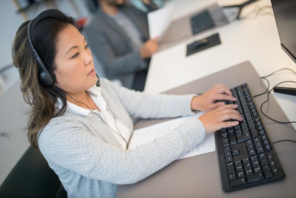 a person working on a computer